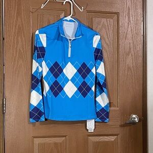Blue Argyle Long Sleeve Shirt